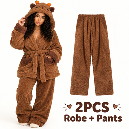 Capybara Hooded Onesie — Cozy Winter Pajama