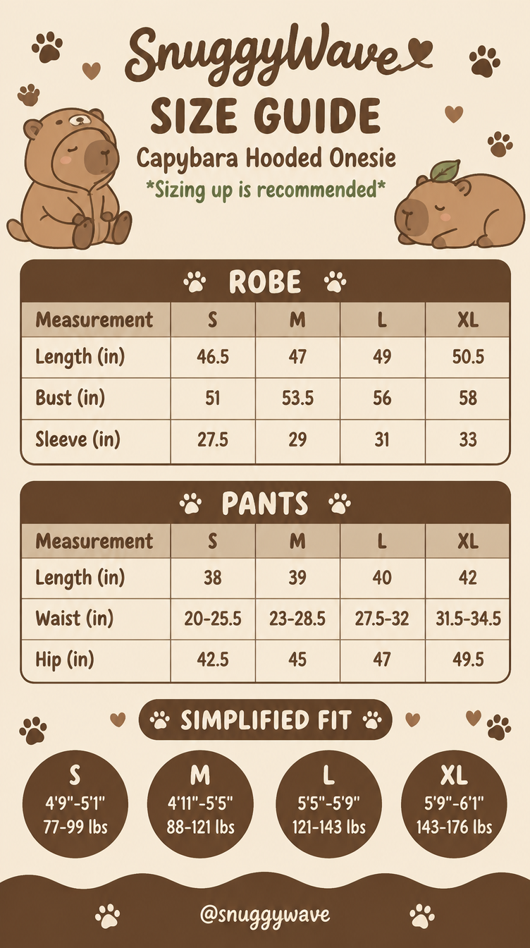 Capybara Hooded Onesie — Cozy Winter Pajama